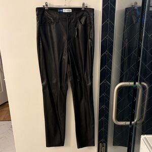 Old Navy High-Rise Faux Leather Pants - Black